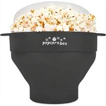 1pc Foldable Silicone Popcorn Bowl With Handle, Heat Resistant, Microwave With Lid, Dishwasher - Multicolor - View 13