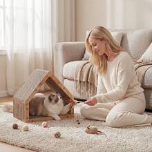 Senmeo 1Pc Triangle Cardboard Cat Climb Scratcher(Pet Exercise Gear) For All-Season Use|Sturdy Construction - 均碼 - 查看 10