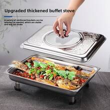 Recomendado Faridabio Bandeja de Acero Inoxidable con Función de Calentamiento| Adecuado para buffets de fiestas, duradero y elegante, acero inoxidable 304, borde de metal pulido ¡Top de Temporada - 4 artículos - Ver 6