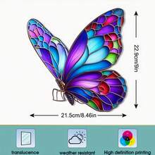 1pc Colorful Butterfly Static Cling Glass Sticker, Removable Sunscreen Privacy Sticker With Butterfly, Hummingbird & Floral Design, Suitable For Living Room, Bedroom, RV Glass Decor, Universal, Holiday Gift, Room Decor, Home Decor, Bathroom Decor, Kitchen Decor, Customized Sticker - Multicolor-static Transparent Glass Sticker - View 8