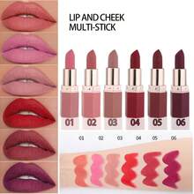 HANDAIYAN 6-Sided Matte Moisturizing Lipstick, Velvet Makeup Effect, Single Piece, Long-Lasting Color, Fashionable Luxury Lipstick, Suitable For Halloween, Christmas, Holidays, Parties And Daily Makeup, Holiday Travel Essential Cosmetics, Net Weight: 3.5g - 6 - 查看 3
