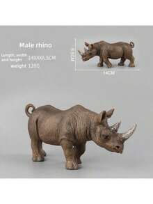 14cm Modelo sólido de rinoceronte, animal salvaje del zoológico, 15.5cm Modelo sólido de hipopótamo, animal salvaje del zoológico - Multicolor - Ver 17