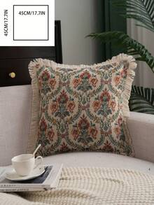 1 pieza Funda de almohada de jacquard floral, estilo vintage americano country para decoración de sala de estar y sofá, extraíble y lavable, adecuada para sala de estar, dormitorio, balcón, jardín, exterior, decoración de automóvil (selección de multicolor) - Multicolor - Ver 13