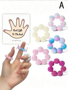 5颗可调节感官尖刺珠指尖指环，缓解压力焦虑玩具，多种颜色可选，适合成人，减压，感官玩具，指环玩具，缓解焦虑指尖指尖指环，减压指环，创意磁性玩具，舒缓指尖按摩器，适合办公室专注力训练 - 彩色 - 查看 5