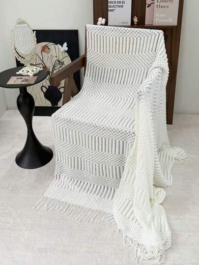 1 pieza Manta suave de punto, Manta de punto para decoración de sofá, Manta para siesta en la oficina, Apta para uso diario