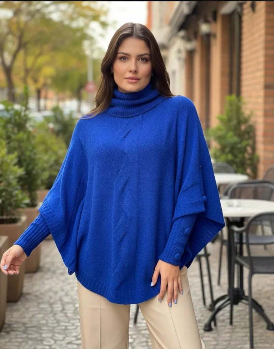 Women Sweaters - 寶藍色 - 查看 1