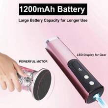 2-In-1 Electric Foot & Hand Care Tool, Electric Callus Remover, Foot File, 1200mAh - Rose Gold - View 8
