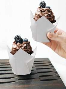 100pcs Tulip Cupcake Liners, Baking Supplies And Kitchen Accessories, Brown Kraft Paper Baking Cups For Muffins And Desserts - Essential For Holiday Baking, Birthdays, Weddings And Baby Showers, Non-Stick And Easy Release Design - Multicolor - View 7