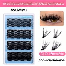 320Cluster Large Capacity 30D+40D+50D+60D 9-16mm DIY Eyelash Bundle Natural Look & Ultra Thick & Slim & Ultra Soft & Ultra Light Reusable Personal Split False Eyelashes Eyelash Extension Kit With Makeup Tools 2 Mascara Brushes For Beginners To Use At Home Or In Everyday Life & Weddings & Dates & Parties & Music Festivals & Halloween & Happy Christmas - D - Xem 7