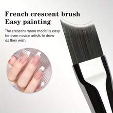 法式美甲笔，单支装，法式新月形笔刷，采用双压铜环和哑光亚克力手柄设计，符合人体工学。笔毛超柔软。 - 彩色 - 查看 2