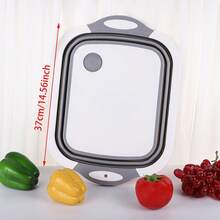 1 chậu rửa gấp gọn, giá phơi bát đa năng, thớt di động, rổ rửa có lỗ thoát nước có thể thu gọn, khay đựng rau củ quả dùng cho cắm trại, dã ngoại, nhà bếp - Nhiều màu - Xem 3