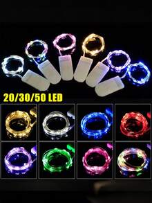 Battery Operated LED Mini String Lights, Flickering Firefly Fairy Lights For Mason Jars, Wedding, Party, Christmas, Tabletop Decor, Warm White - Multicolor - View 2
