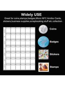 10pcs Transparent Coin Collection Storage Pages - Multicolor - View 6