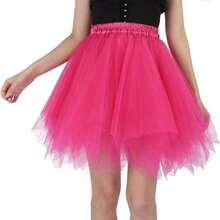 Váy voan nhiều lớp bồng bềnh dành cho nữ, váy hóa trang công chúa/thiên thần/vũ công ba lê với eo co giãn, thiết kế nhiều tầng phồng. - Màu tím hoa cà - Xem 11