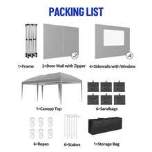 Toldo desplegable de Pulgadas con  Paredes Laterales, Tienda de campaña instantánea portátil al Aire última intervensión, Tienda de campaña Plegable Impermeable, Carpa versátil para Camping - Gris - 10x20 pies con paredes laterales - Ver 6