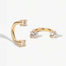 18K镀金925纯银优雅奢华独特水滴形锆石耳环，女士日常佩戴 - Zircon Earrings - 查看 11