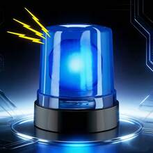 Electronic Warning Light, Toy Car In Ambulance & Fire Truck Shape, With Flashing Lights & Sound Effects, Magnetic Attachment - Multicolor - View 2