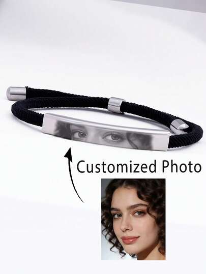 1 pieza Pulsera personalizada con foto, Pulsera con foto para hombre, Regalo para novio, Regalo personalizado con foto de ojo, Pulsera "Te veo", Pulsera para parejas