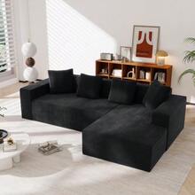 Fully Compressed And Frameless Sofa, Cloud Sofa Combining Several Elements, Modern Modular Sofa With Deep Seats, Upholstered Sofa For Living Room And Bedroom - Black - View 1