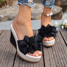 Summer New Slippers Thick Bottom Wedge Heel Slip-On Comfortable Soft Sandals - Lightweight Non-Slip High Heel Slippers For Women - Black - View 15