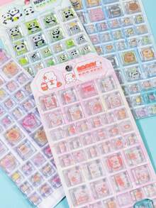 3D Embossed Crystal Stickers, Fruit And Rabbit Patterns, Children's DIY Craft Materials, Gift Stickers, Memo Stickers, Office & School Supplies, Unisex, Improve Work Efficiency - Multicolor - View 2