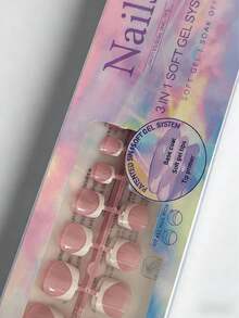 120pcs Toe Nail Stickers - Short French Style Stickers, Pink Soft Gel Toe Nail Stickers, Removable Press-On Toe Nail Stickers, Women Nail Art Supplies - Pink - View 5