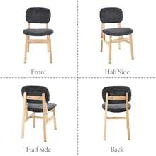 WAHSON OFFICE CHAIRS Lot de 2 Chaises Salle Manger Vintage Chenille Pieds Bois,Khaki - Gris - Voir 7