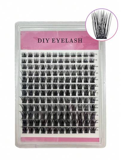 144 piezas Kit de extensión de pestañas, longitudes mixtas de 8-16mm, D-Curl de 0.07mm grueso y rizado, adecuado para extensión de pestañas DIY, pestañas individuales reutilizables, adecuado para maquillaje diario u ocasional. Pestañas naturales, pestañas individuales