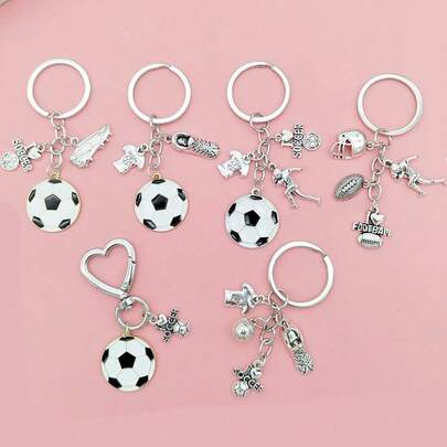 Hot Fashion Creative DIY Football Rugby Keychain Pendant Sports Fan Backpack Hanging Ornament Car Bag Charm Accessory