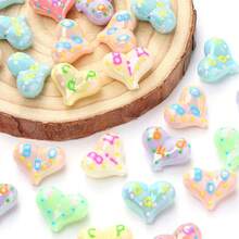 1/5/10颗亚克力珠，棋盘格心形隔珠，散珠，适合DIY首饰制作 - Checkerboard Plaid Heart - 查看 12