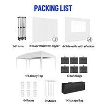 Toldo desplegable de Pulgadas con  Paredes Laterales, Tienda de campaña instantánea portátil al Aire última intervensión, Tienda de campaña Plegable Impermeable, Carpa versátil para Camping - Blanco - 10x20 pies con paredes laterales - Ver 6