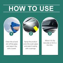 玻璃防水喷雾套装，汽车车窗玻璃清洁剂和去污剂，视力清洁用品 - 液體 - 查看 4