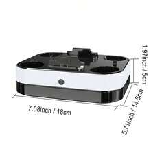 P5 Controller Charging Station Compatible With Dualsense Edge Controller, Fast Charging Cradle Stand With Cable, Dual-Controller Charging Station For 5 And DualSense Edge Controller, With 9-Color RGB Lights - Black and White - View 4