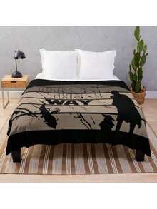 This Is The Way M A N D O  Throw Blanket - Ultra Soft Flannel Blanket For Couch, Bed And Sci-Fi Decor, Bold Typographic Mandalorian Design, Cozy Lightweight Gift For Fans And TV Series Lovers - Main Image Color - View 1
