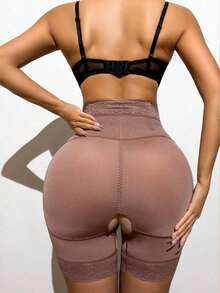 1 pieza Pantalones cortos moldeadores para mujer, pantalones cortos reductores de abdomen, bragas levantadoras de glúteos, ropa interior con cintura alta moldeadora, adecuados para varias ocasiones o deportes - Bronce - Ver 6