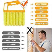 2pcs Ultra-Fine Fiber Venetian Blind Cleaning Set - Reusable Vent/Window/Curtain Duster Brush - Washable Household Tool - Multicolor - View 6