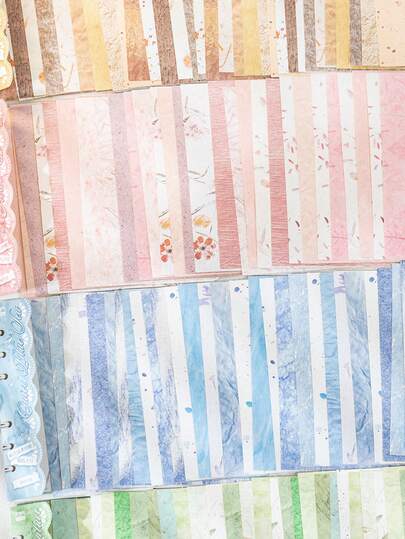 20 قطعة/عبوة ورق خلفية بألوان فاتحة ذو حدود زهرية مجوفة بطراز قديم، مواد متعددة الاستخدامات للتجميع الفني والتخطيط والتزيين