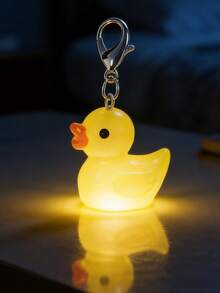 1pc Cute Glow-In-The-Dark Travel Mini Yellow Duck Keychain, Luminous Cartoon Duck Pendant Suitable For Card Holder, Wallet And Card Case - Upgraded Glow-in-the-dark Version - View 3