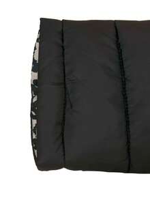 Women's Black Padded Coat, Reversible Spring/Autumn Black Bomber - Black - View 7