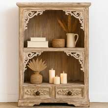 Rustic Whitewash Wooden Cabinet 120cm Home Storage Shelf Unit Free Shipping - Multicolor - View 5