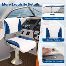 COSTWAY 2-Pack Fishing Boat Seat With High-Density Sponge Cushion, Blue - Blue - View 8
