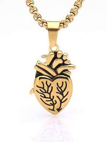 European And American Creative Fashion High-End Design Valentine's Day "Heart To Heart" Couple Necklace, Heart-Shaped Beaded Chain Pendant, Rockstar Style Couple Necklace - I Love You In My Heart Necklace - View 9