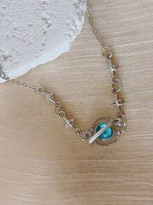 1 pieza Brazalete con planeta azul galaxia, adecuado para uso diario por mujeres - Vía Láctea Planeta Azul - Ver 2