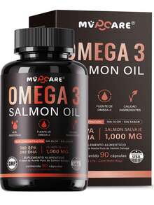 Omega 3-1280mg por Cápsula - Aceite de Salmon - EPA y DHA - 90 Cápsulas para 3 Meses - Omega-3 - Fish Oil Salmon Oil - 90 pastillas - Ver 1