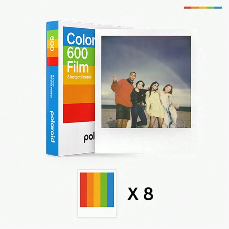 Polaroid 拍立得相紙 適用於600 Film相機 多彩邊框 復古彩色照片 相容 600 型即時成像相機 彩色600相紙 (白框)