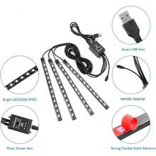 Easy Installation, Automotive High Brightness Neon Kits, Automotive LED Light Strips, Interior Lights, Christmas Decorations, USB Neon Accessories, Ambiance Light Strips, Foot Space Neon Kits, Without Battery - 多色 - 查看 7
