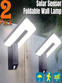 1/2pcs Outdoor Solar Powered Motion Sensor Light - IP65 Waterproof, Super Bright Foldable Safety Lamp, 3 Lighting Modes, 120° Foldable Design, Suitable For Garden/Front Door/Yard And Commercial Lighting - white light - View 2