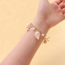 1 Piece Starfish Bracelet In Alloy And Pearl, Bohemian Style, For Women, Summer Beach - 彩色 - 查看 5