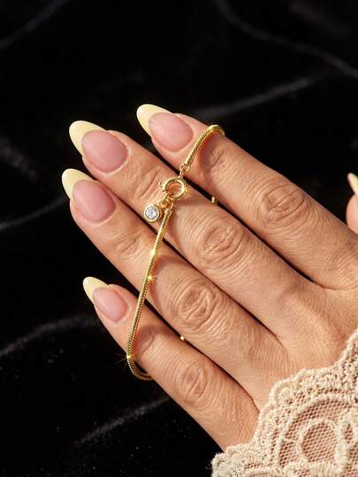 1pc Luxury Sparkling Circular Diamond Snake Chain Bracelet, Classic Jewelry For Women, Exquisite And Elegant, Suitable For Dates And Parties