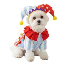 2-Legged Hooded Pet Outfit - Circus Style Clown Cosplay, Birthday Party Pet Clothes For & Cats, Autumn Winter Spring - Multicolor - View 11